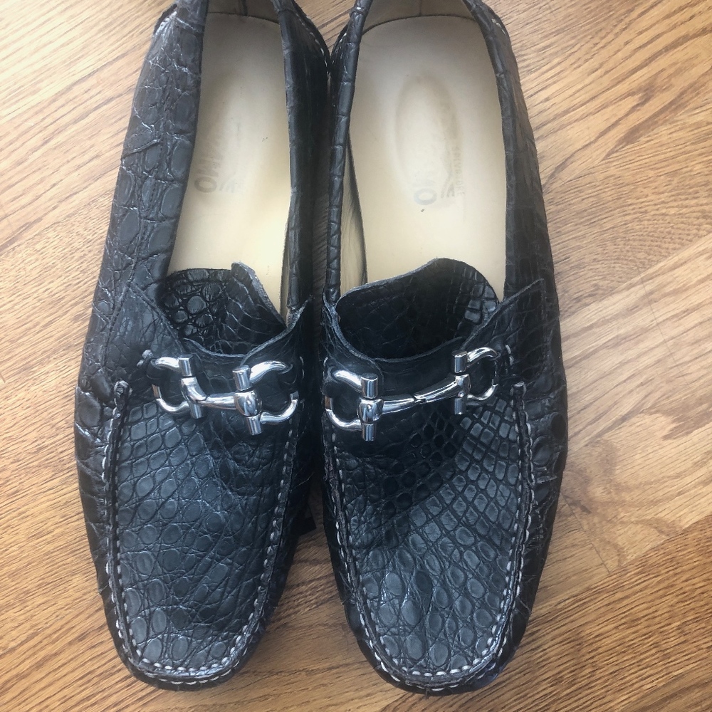 Mens Ferragamo snake shoes